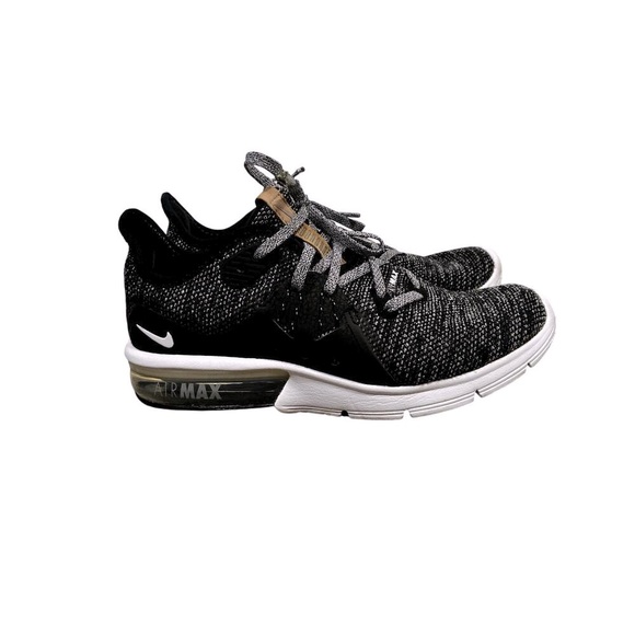Nike Air Max Sequent 3 Women’s 6 Black White Running Shoes Sneakers Cushion - Picture 8 of 8